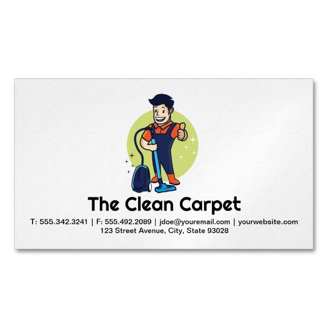 Carte De Visite Magnétique Nettoyeur de tapis | Services à domicile (devant)