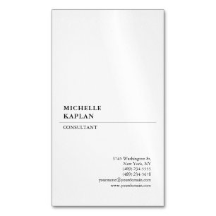 Carte De Visite Magnétique Noir & Blanc Moderne Professionnel Exclusif