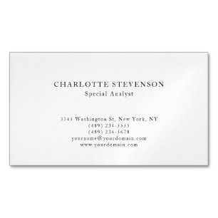 Carte De Visite Magnétique Noir & Blanc Tendance Professionnel Simple Minimal