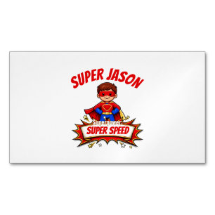 Carte De Visite Magnétique Nom de super-héros personnalisé pour enfants