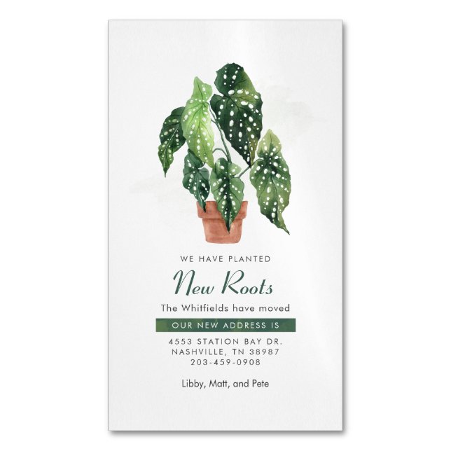 Carte De Visite Magnétique Nous avons déménagé Botanical Boho Moving Faire-pa (devant Vertical)