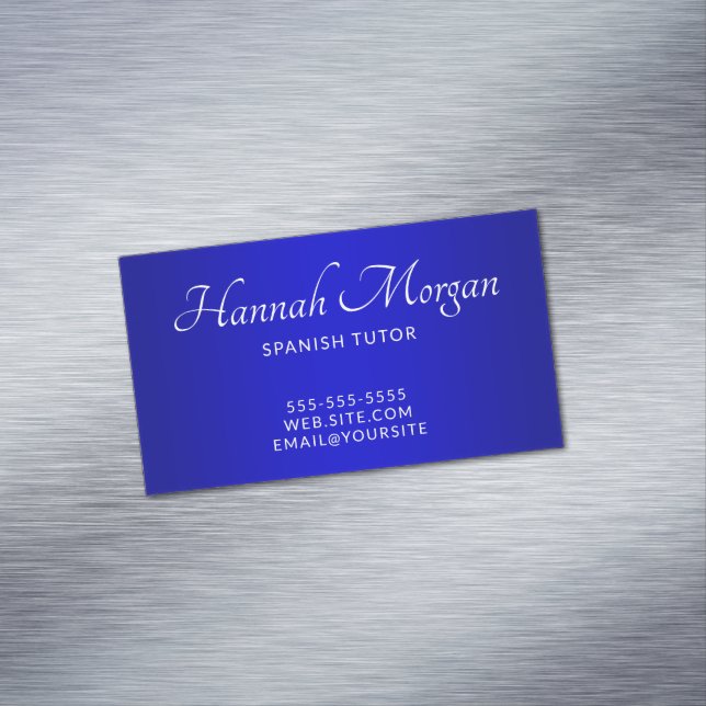 Carte De Visite Magnétique Ombre élégante bleu moyen à foncé (In Situ)