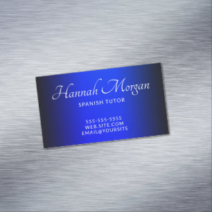 Carte De Visite Magnétique Ombre noir et saphir bleu élégant