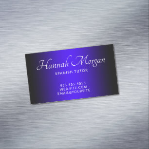 Carte De Visite Magnétique Ombre noir Ultramarine Bleu Élégant