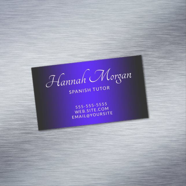 Carte De Visite Magnétique Ombre noir Ultramarine Bleu Élégant (In Situ)