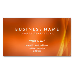 Carte De Visite Magnétique Orange abstraite moderne professionnelle élégante
