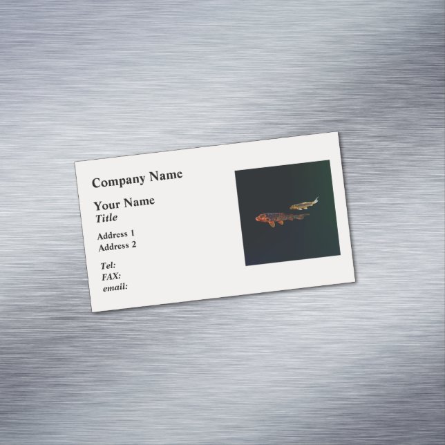 Carte De Visite Magnétique Orange Koi et Gold Koi (In Situ)