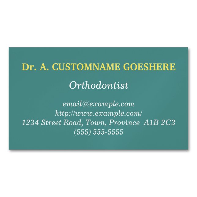 Carte de visite magnétique orthodontiste minimal (devant)