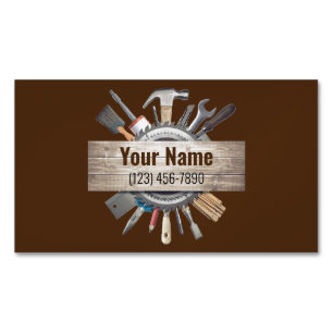 Carte De Visite Magnétique Outil d'entrepreneur handyman personnalisable v2