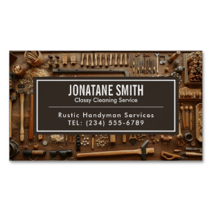 Carte De Visite Magnétique Outils rustiques Carpenter Handyman Woodworker
