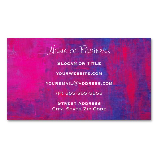 Carte De Visite Magnétique Painting Magenta and Blue Abstract (devant)