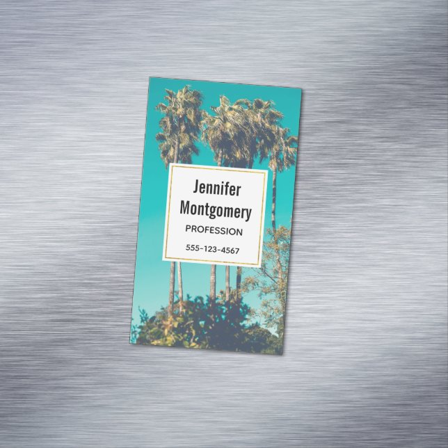 Carte De Visite Magnétique Palmiers tropicaux Vibe rétro (In Situ)