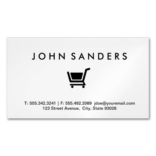 Carte De Visite Magnétique Panier / Commerce électronique (devant)