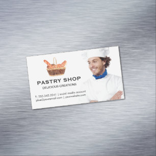 Carte De Visite Magnétique Panier de baguettes   Chef