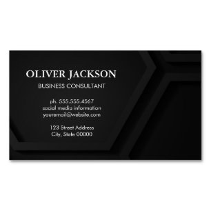 Carte De Visite Magnétique Panneaux géométriques noirs Abstraits