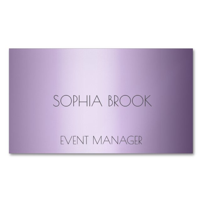 Carte De Visite Magnétique Papier métallique violet de luxe personnalisé (devant)