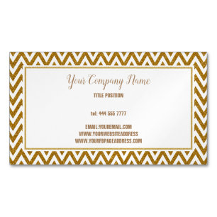 Carte De Visite Magnétique Parties scintillant Golden Zigzag