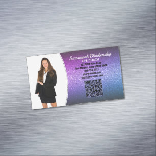 Carte De Visite Magnétique Parties scintillant Ombre violet professionnelle p
