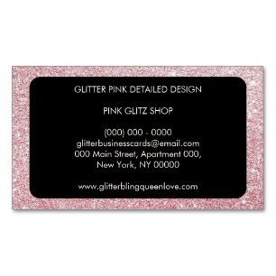 Carte De Visite Magnétique Parties scintillant Rose Simple Feminine Girl