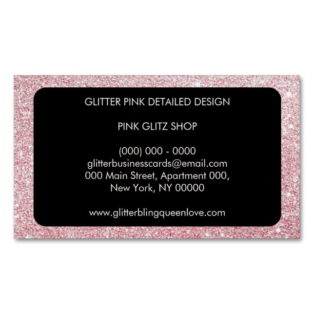 Carte De Visite Magnétique Parties scintillant Rose Simple Feminine Girl (devant)