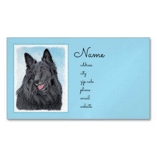 Carte De Visite Magnétique Peinture belge Sheepdog - Cute Original Chien Art