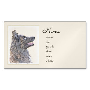 Carte De Visite Magnétique Peinture belge Tervuren - Cute Original Chien Art