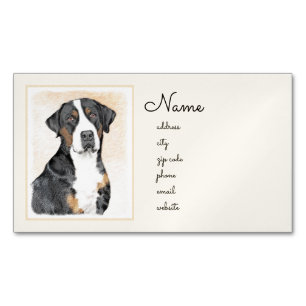 Carte De Visite Magnétique Peinture de Chien de Montagne - Art original