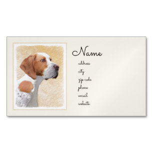 Carte De Visite Magnétique Peinture de pointeur - jolie art original de chien