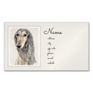 Carte De Visite Magnétique Peinture de Saluki (Faune) - Cute Original Chien A