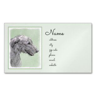 Carte De Visite Magnétique Peinture de Wolfhound irlandais - Joli art origina