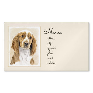 Carte De Visite Magnétique Peinture d'espagnol Welsh Springer - Art original 