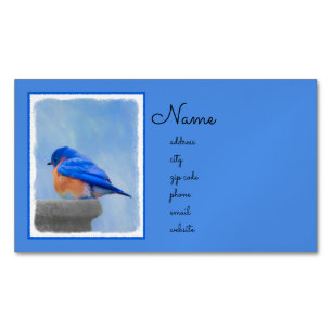 Carte De Visite Magnétique Peinture d'oiseau bleu - art original d'oiseau