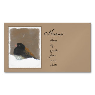 Carte De Visite Magnétique Peinture Junco foncée - Art original pour oiseaux