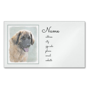Carte De Visite Magnétique Peinture Leonberger - Joli art original chien