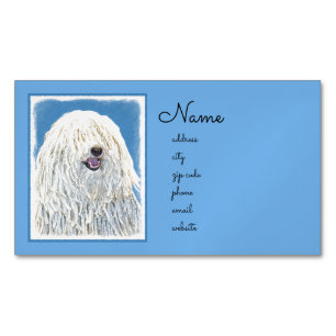 Carte De Visite Magnétique Peinture Puli - Cute Original Chien Art
