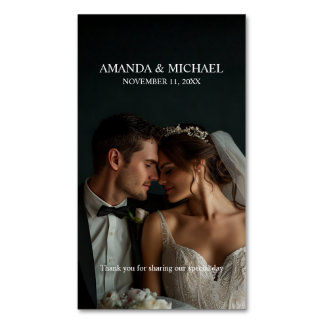 Carte De Visite Magnétique Personalized Photo Favor with Names & Wedding Date