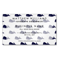 Petit motif mignon de baleine de bleu marine sur