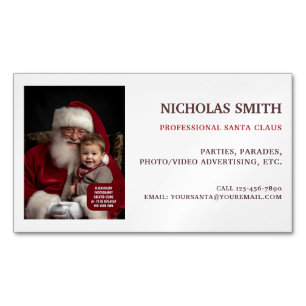 Carte De Visite Magnétique Photo de Père Noël professionnel