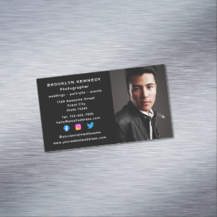 Carte De Visite Magnétique Photographe indépendant sur les médias sociaux Cap