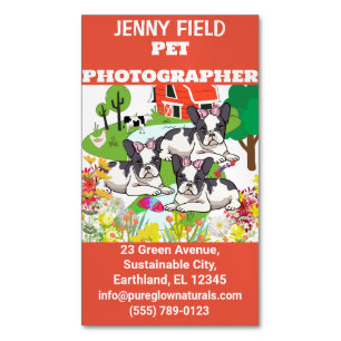 Carte De Visite Magnétique Photographe professionnel pour animaux de compagni