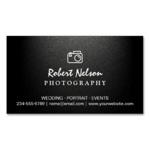 Carte De Visite Magnétique Photographie Photographe Caméra Simple Matte Noir
