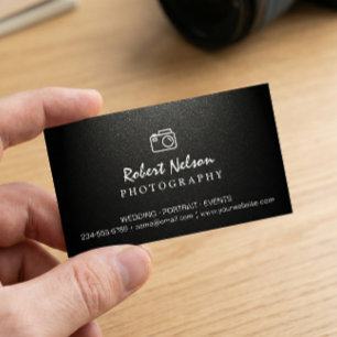 Carte De Visite Magnétique Photographie Photographe Caméra Simple Matte Noir