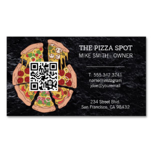 Carte De Visite Magnétique Pizza Pie Slices   Code QR