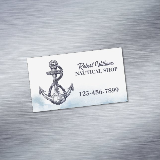 Carte De Visite Magnétique Plage côtière Blue Yacht Bateau Bateau Ancre nauti (In Situ)