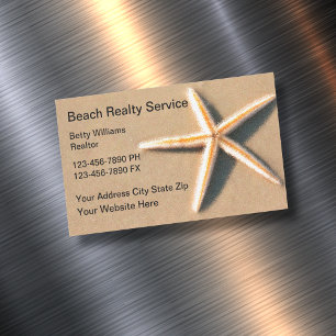 Carte De Visite Magnétique Plage Immobilier Starfish Design