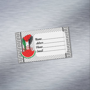 Carte De Visite Magnétique Poing de résistance palestinienne sur le symbole d