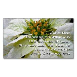 Carte De Visite Magnétique Poinsettia Elegant Christmas Holiday Floral