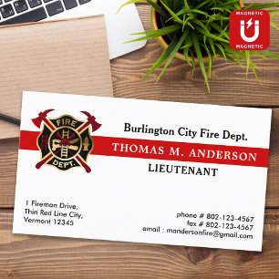 Carte De Visite Magnétique Pompier Service d'incendie Logo personnalisé Pompi