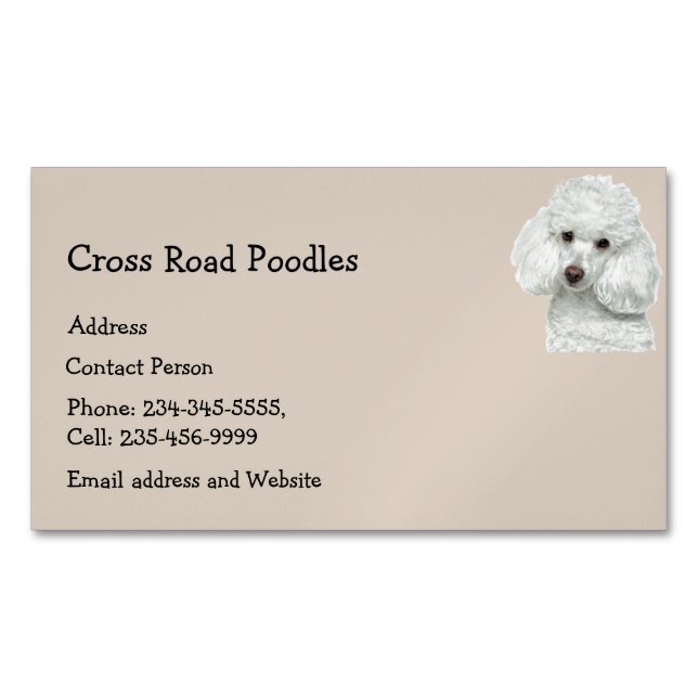 Carte De Visite Magnétique Poodles personnalisés Chien Animaux Animaux Animau (devant)
