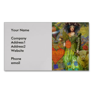 Carte De Visite Magnétique Portrait de femme classique vintage Taureau Art go